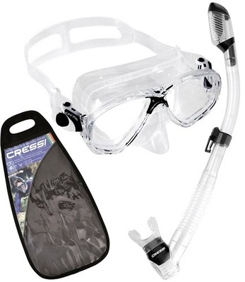 Cressi Adult Snorkeling Kit - Mask & Dry-Snorkel - Soft Silicone, Perfect Seal,