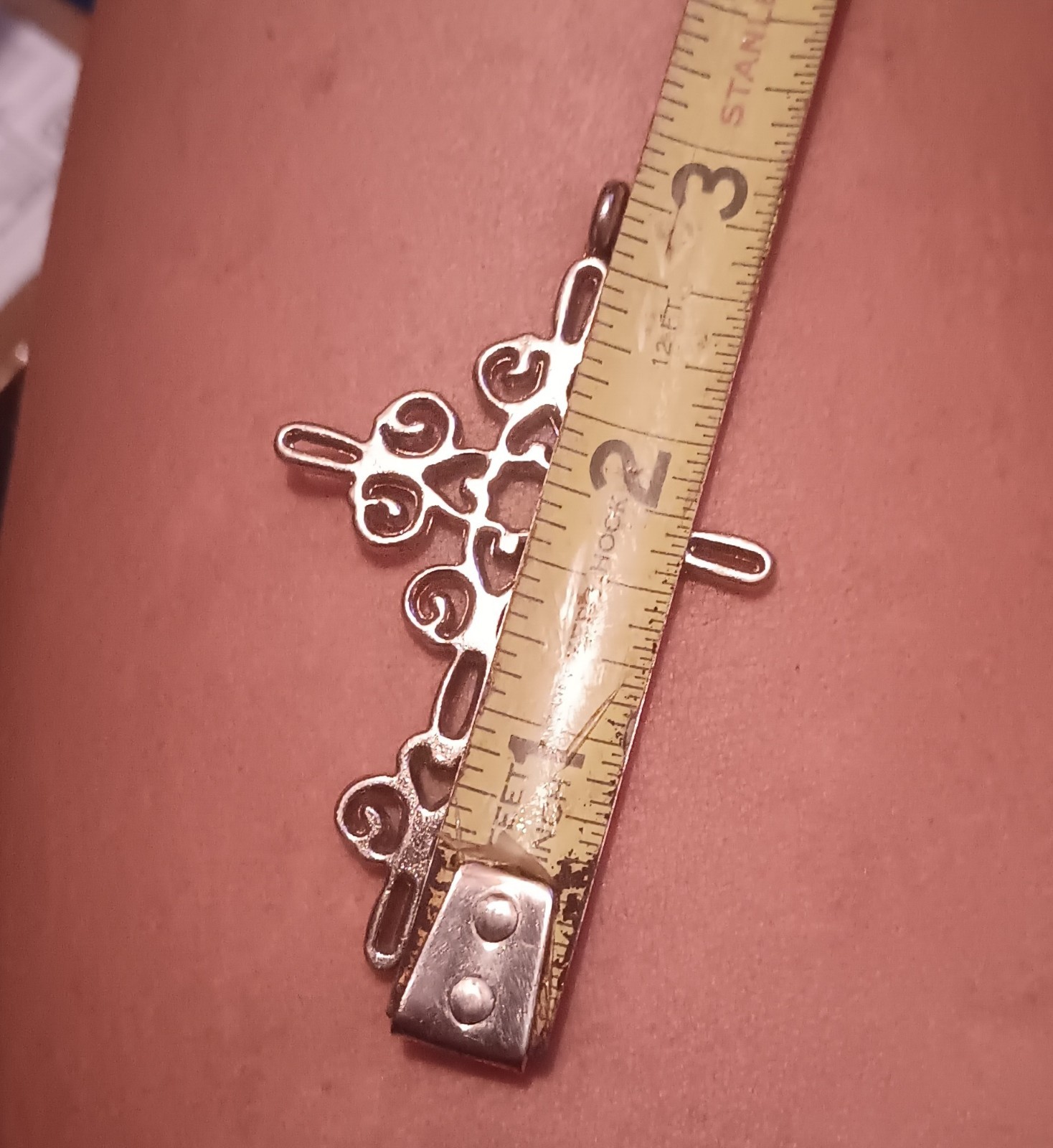 Vintage Large Silver Scrollwork Cross Pendant - image 6