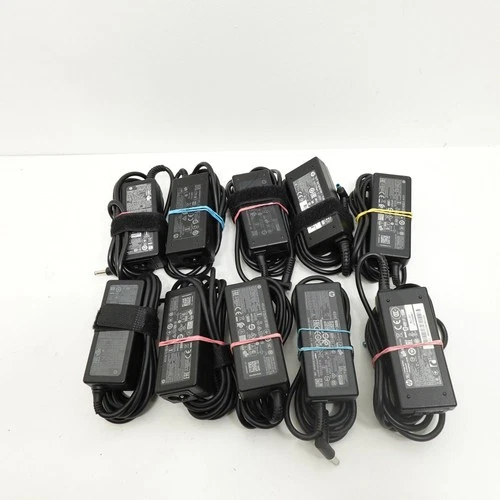 Lot of 10 Genuine HP 45W Laptop AC Power Adapters Blue Tip Chargers Mixed Models