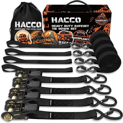 Ratchet Tie Down Straps, 2340lb Break Strength, 4pc 1inch x 16FT Tie Down Strap