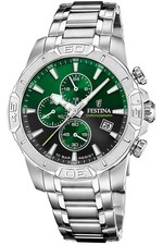 Image of Festina Mens Wrist Band Watch Chronograph Black/Green Chrono F20704/5