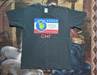 FAROUK Systems Shirt USA Hair Hairdresser Large Black Got Silk? Mens Large Y2K