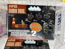 Super Mario Brothers Pocket Watch 3 Piece Set Unused No Box