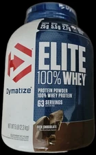 Dymatize Elite 100% Whey Protein Powder Rich Chocolate 5lb Unopened Exp. 02/27