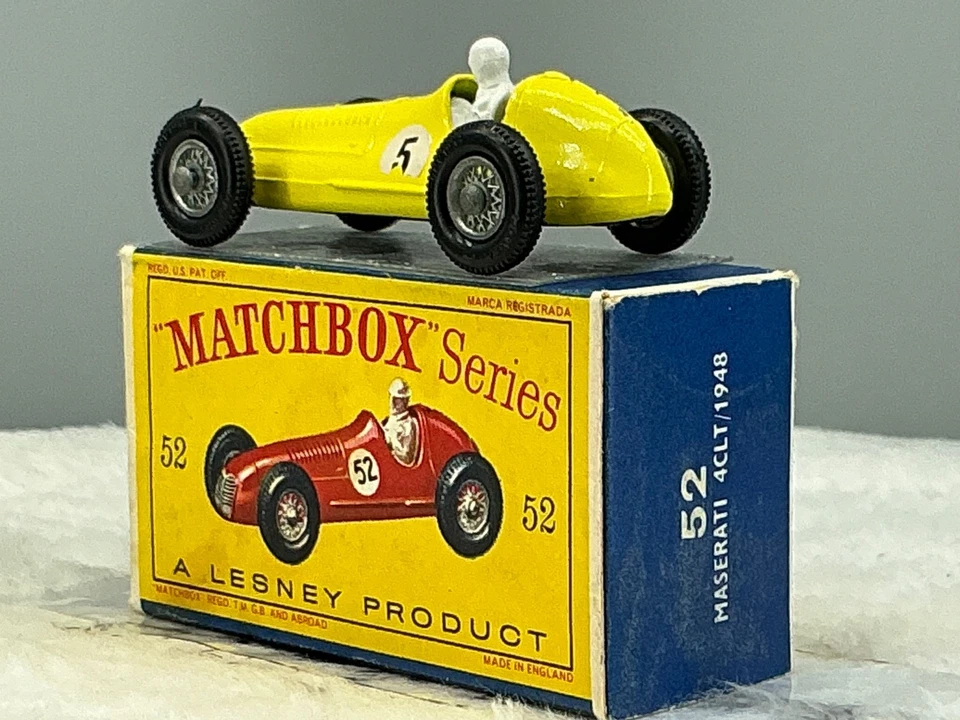 Matchbox #52A Maserati 4CLT Racer 1958 Yellow #5 In Original E5 Box - Image 2 of 4