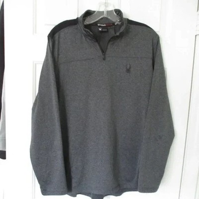 Spyder Active ProWeb Mens L/S Gray Stretch 1/8 Zip Spring Ski Top - Medium