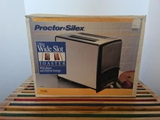 Vintage Proctor Silex 2 Slice Toaster T620B NOS Sealed Chrome And Black Brain 