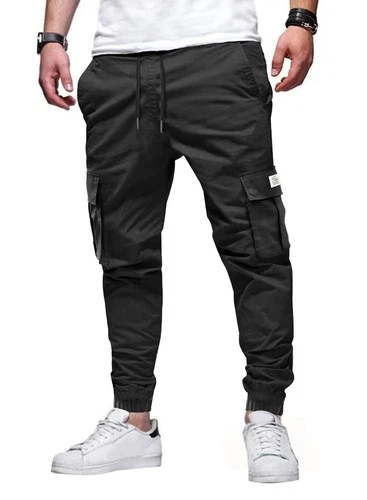 Elegancity Breathable Mens Cargo Combat Trousers Work Pants A-Black