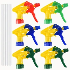 6-Pack Heavy Duty Trigger Sprayer Nozzle Heads - Chemical Resistant