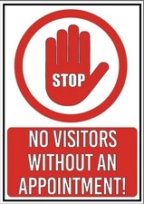CAEJCCL Stop No Visitors Without an Appointment Metal 8 12 Inch, Tin Sign 01