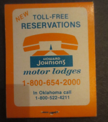 HOWARD JOHSON'S MOTOR LODGES  MatchBook Full and Unstruck