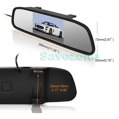Wireless Car Rear View Kit 7 IR LED Reversing Camera + 4.3 inch Mirror Monitor - Picture 5 of 9
