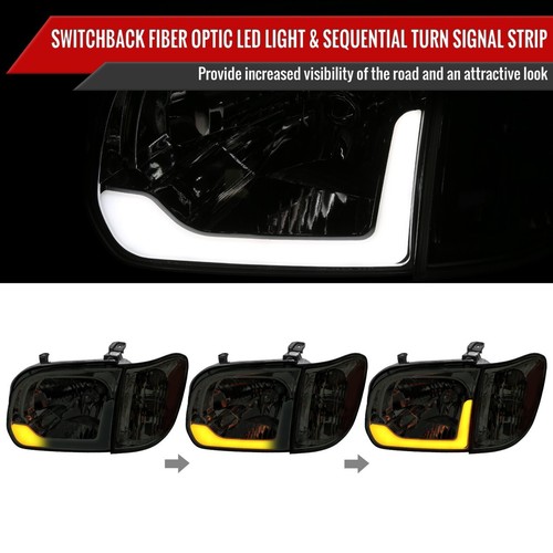 05-06 Toyota Tundra 05-06 Sequioa Headlights + Sequential Corners Smoked Tinted - Foto 2 di 5