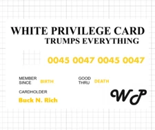 Privilege Card Credit Debit ATM Skin Race 11 NAMES Holograph Sticker Trump USA