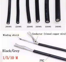 UL1185/UL1533 Shielded Single Core Tinned Copper Wire PVC Audio Signal Cable