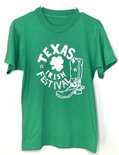 Texas Irish Festival Green T-Shirt Screen Stars Best Size Mens S Dallas VTG 90s