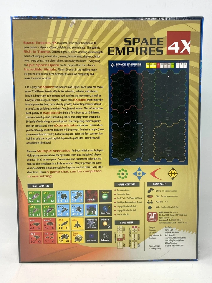 GMT Games Space Empires 4X 1st Printing NEW IN SHRINK 2011 Factory-Damaged Box - Image 2 of 4