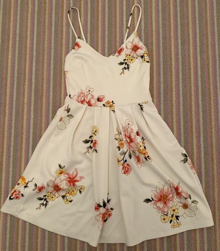 Soprano White Floral Spaghetti Strap 