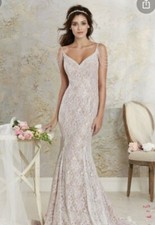 Alfred Angelo 8531 Size 10 Ivory w/Cameo Rose Wedding Dress NWT Lace Fit  Flare