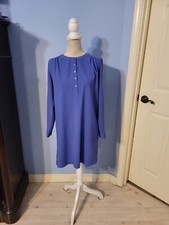 Loft Xsmall Dress Womens Blue Long Sleeve With Belt Loops