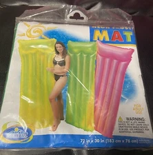 New INTEX Wet Set 2009 Swim Pool Air Mat Raft Float 72"X30" Neon Green  #59717E