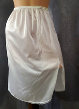 USA VTG VASSARETTE Half Slip Skirt WHITE SATIN NYLON Lingerie WOMEN'S SMALL