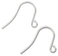 Ear Wire, 100 Silver Plated Brass 15mm Fishhook with Open Ball Loop Earrings