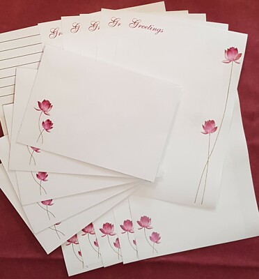 Hübsche Blumen & Grüße Brief Schreibpapier (verschiedene Größen & nur Umschlag)