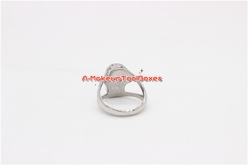 Men's Gothic Stainless Steel Black Obsidian Stone Skull Ring Size 7-13# J340 - Picture 2 of 7