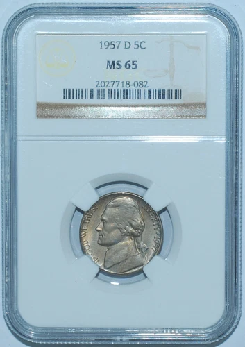 1957 D NGC MS65 5C Jefferson Nickel