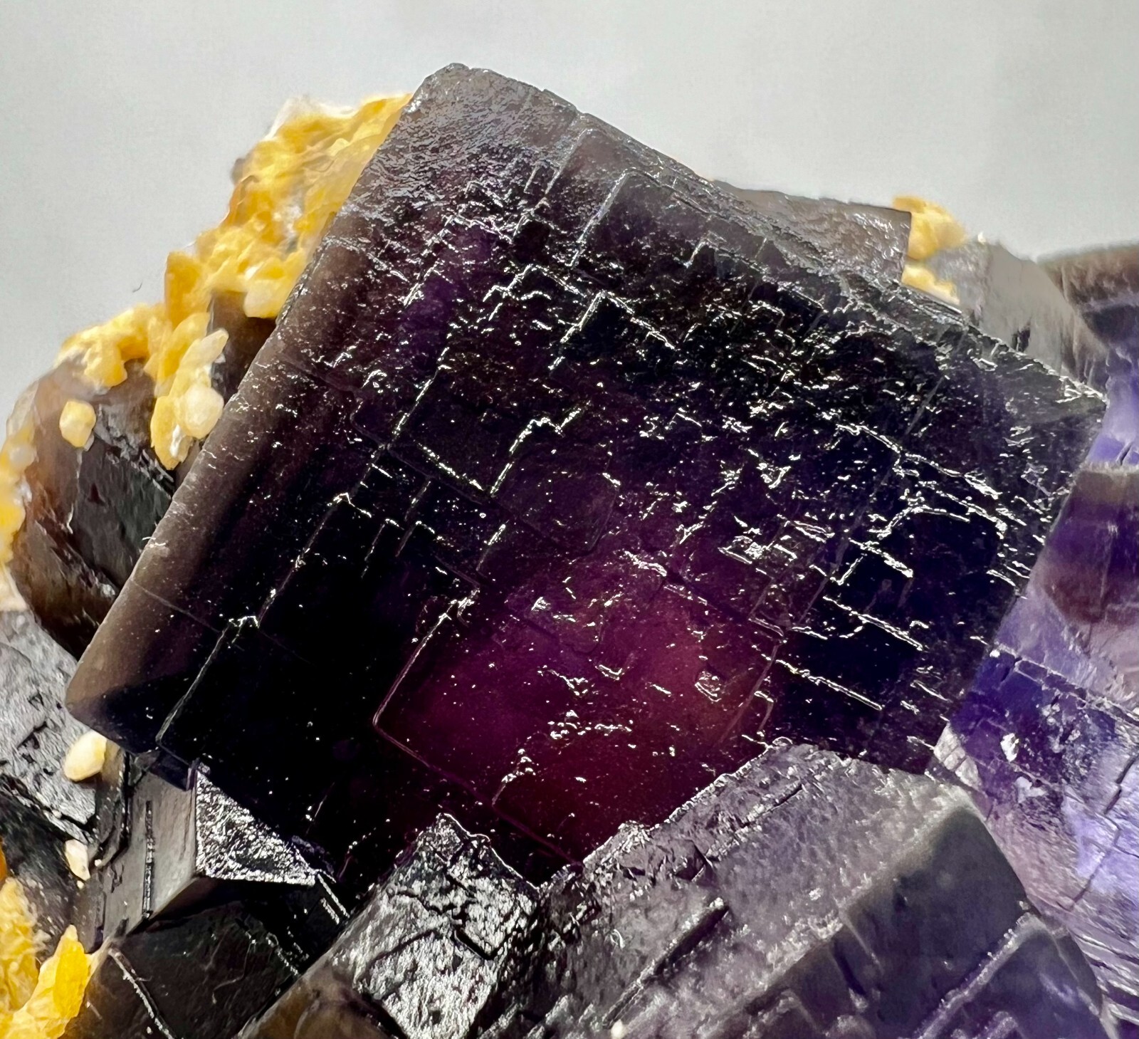 254g Natural Deep Purple Fluorite & Calcite Specimen from Pakistan