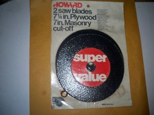 LOT DE 2 LAMES DE SCIE 7-1/4" HOWARD 200 DENTS EN ACIER CONTREPLAQUÉ ET LAME DE MAÇONNERIE