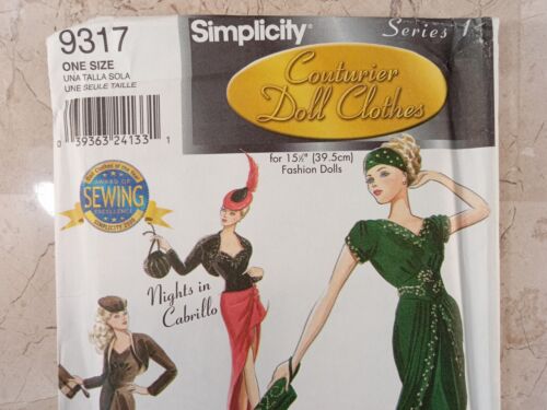 Simplicity 9317 COUTURIER 15.5" Doll Clothes Fashion Pattern UNCUT Chic City Vtg - Picture 5 of 9