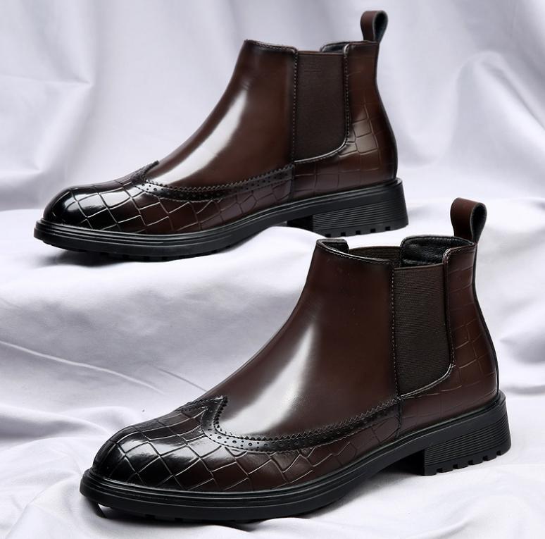 SAOLA Mocassino uomo Casaul punta ala chukky stivaletto nero alto Oxford Knight Boot