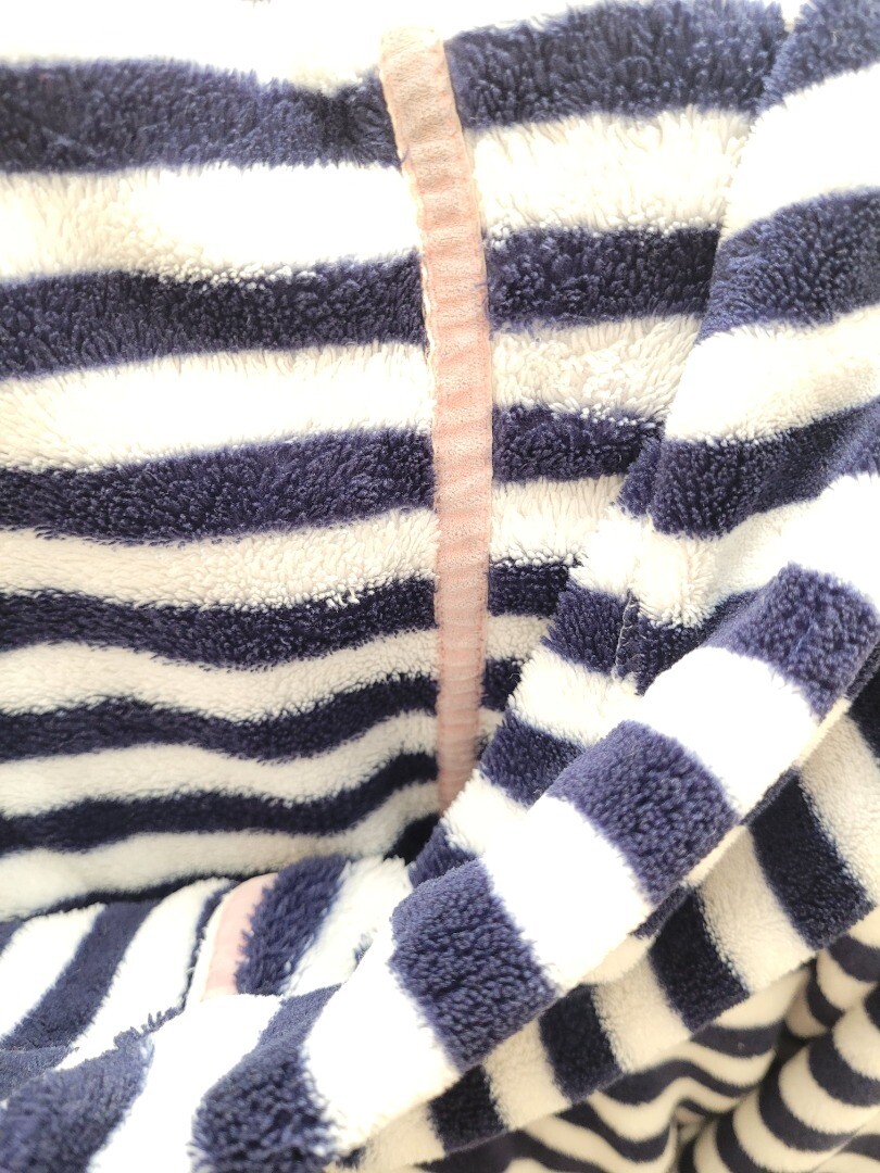 JOULES TEA & CRUMPETS NAVY & WHITE STRIPED DRESSING GOWN SIZE SMALL CG