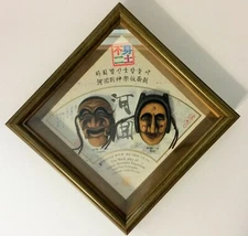 The Mask Play of Hahoe Byeolsin Exorcism Asset No. 69 Shadow Box Wall Hanging