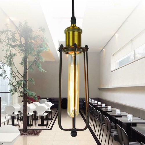 LED Ceiling Pendant Light Long Tube Cage Light Modern Hanging Ceiling