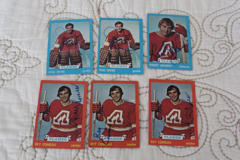 Autograph Hockey 6 Cards Topps OPC 1973-74 Atlanta Calgary Flames