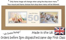 50th Birthday Photo Frame Two Box x2 6”x4” Photos by Photos in a Word 1225A