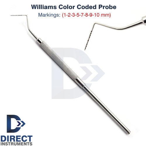 Periodontal Williams Probe Color Coded Marking Pocket Depth Measurement