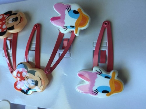 3 Pair Girl Kid Children Mickey Minnie Mouse Hair Pin accessory or Ponytail band - Picture 7 of 14