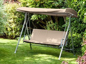 Stone Replacement 3 Seater Canopy Garden Patio Swing Bench Cushion