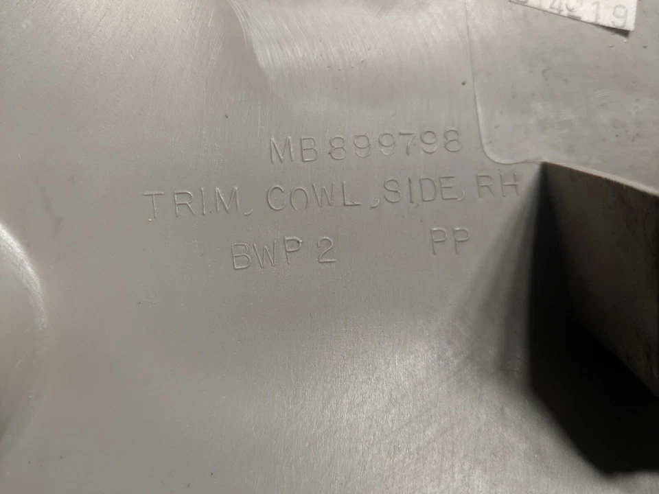 1999-2001 Mitsubishi Galant Right Under Dash Side Kick Panel Trim Passenger UO50 - Image 3 of 3