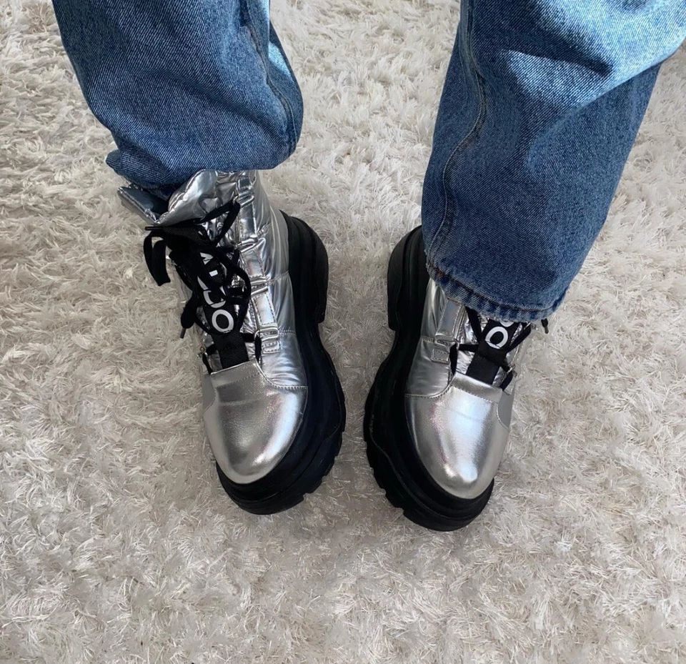 ALDO CadiraciaBota de Invierno Impermeable - Suela Lug Plateada / Talla 9 Foto 3 de 4