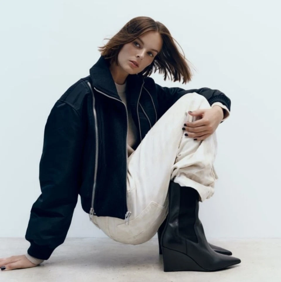 Botines de cuña de cuero Zara Foto 2 de 4