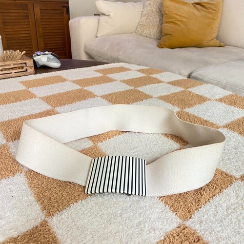 GINGER PROPPER FOR TWO BLONDES NEW YORK CREAM VINTAGE BELT STRIPES