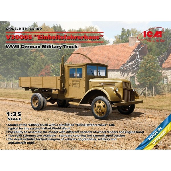 "Icm 35409 V3000S \"Einheitsfahrerhaus\" Wwii German Military Truck 1/35"-image