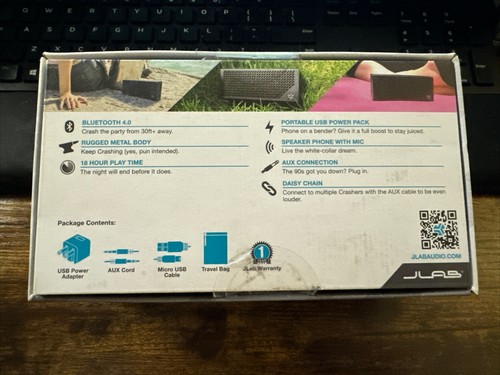 Jlab Crasher 2.0 METAL Bluetooth Speaker NEW IN BOX JLAB - Picture 2 of 2