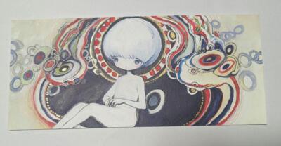 KIKUO SI_KU.K Painting Original Artwork H10cm W22.5cm Handmade