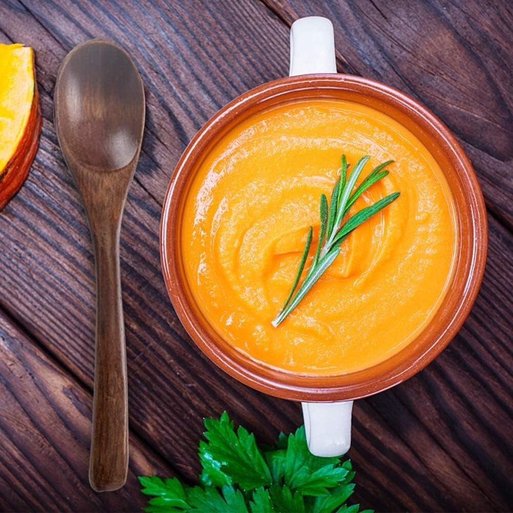 HANSGO Small Wooden Spoons, 6PCS Small Soup Spoons Serving Spoons